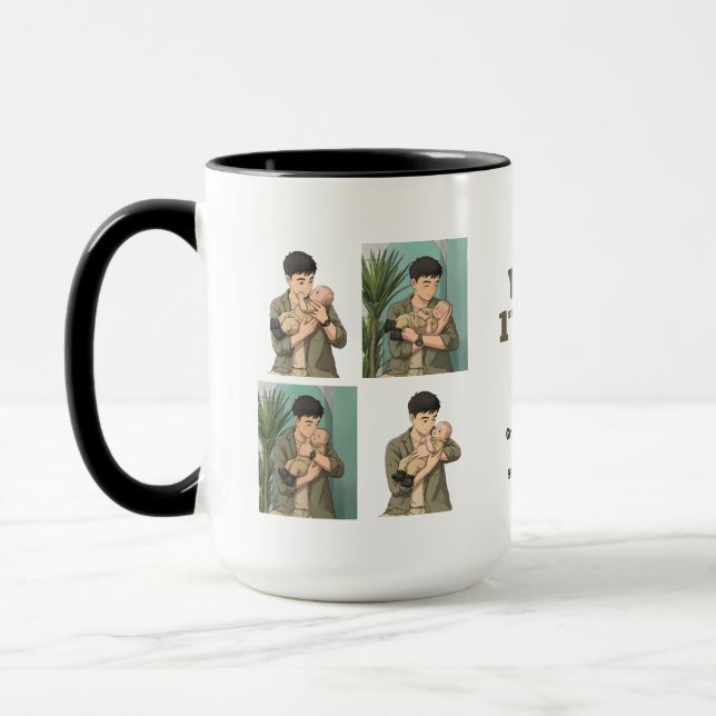 First Father’s Day Daddy est 2026 Anime Style Mug (Left)