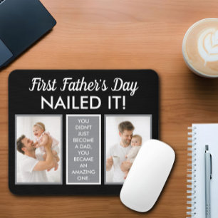First Father’s Day Nailed It Funny Custom Photo Mouse Pad