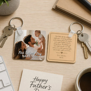 First Father’s Day Nailed It Personalised Photo Key Ring