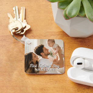 First Father’s Day Nailed It Personalised Photo Key Ring