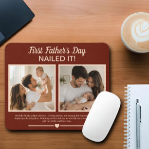 First Father’s Day Nailed It Personalised Photo Mouse Pad
