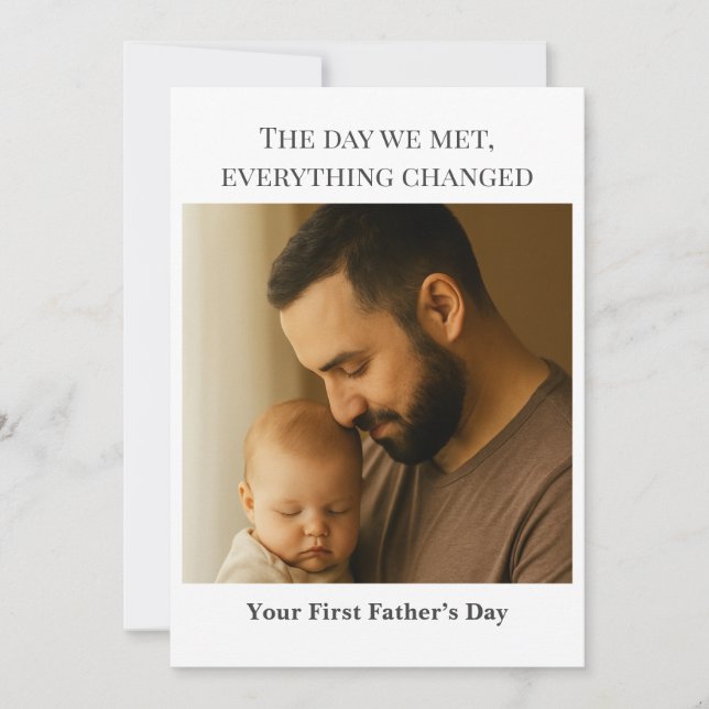 First Father’s Day Photo Card – The Day We Met (Front)