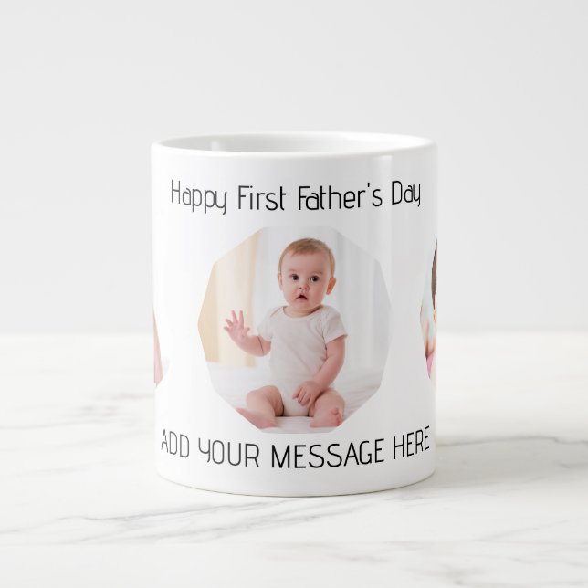 First Father’s Day Photo Large Coffee Mug (Front)
