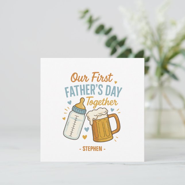 First Father’s Day Together – Beer & Baby Bottle (Standing Front)