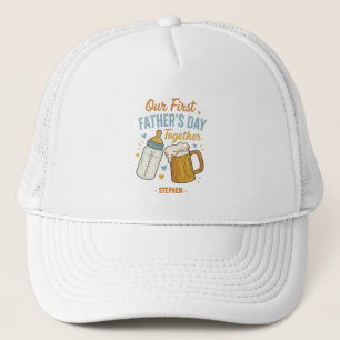 First Father’s Day Together – Beer & Baby Bottle Trucker Hat