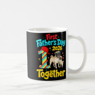 First Fathers Day 2026 Together Cute Pugs Lover Coffee Mug