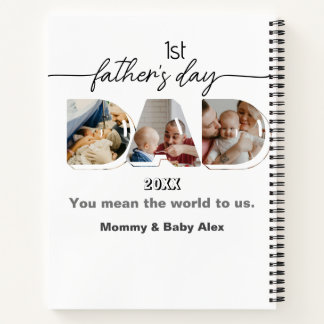 First Father's Day 3 Photos Collage Notebook