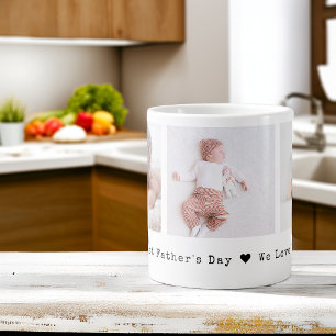 First Father's Day 3 Photos Large Coffee Mug