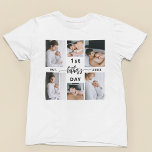 First Father's Day 6 Photo Collage T-Shirt<br><div class="desc">Celebrate the special milestone of a new dad with the "First Father's Day" 6 Photo Collage T-Shirt, a heartfelt and unique gift. This custom t-shirt features a beautifully arranged collage of six cherished photos, capturing unforgettable moments and memories from his first year of fatherhood. The design prominently displays the loving...</div>