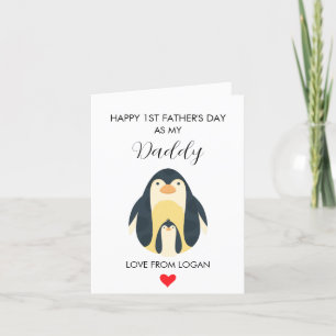 First Fathers Day As My Daddy Custom Message  Holiday Card