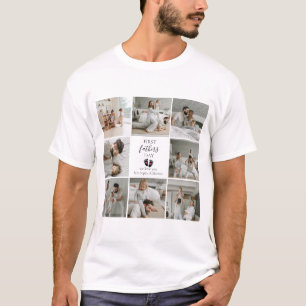 First Father's Day – Baby Footprints & Pink Hearts T-Shirt