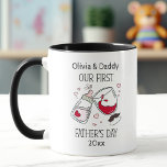 First Father's day Baby Girl Funny Cheers Mug<br><div class="desc">Coffee mug with a baby bottle and wine glass. Funny and cute gift for first father's Day,  new dad or grandpa of a baby girl. Easily personalise the text. - Kate Eden Art</div>