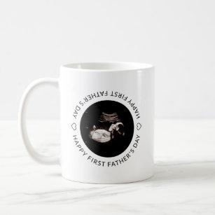 First Father's Day Baby Sonogram Custom Name Photo Coffee Mug