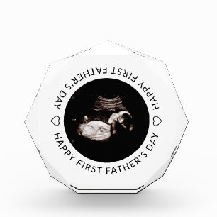 First Father's Day Baby Sonogram Heart  Photo Block