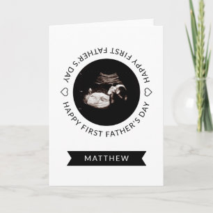 First Father's Day Baby Sonogram Heart Photo  Card