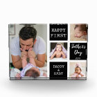First Father's Day Black 4 Photo Collage Block