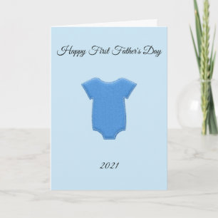 First Father's Day blue onsie bodysuit Card