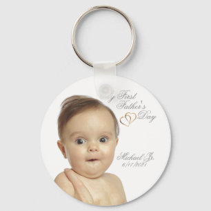 First Fathers Day Button Keychain – Customize It!