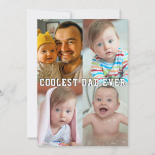 First Fathers Day Coolest Dad Ever Baby Photo Cool Holiday Card