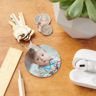 First Fathers Day Coolest Dad Ever Baby Photo Cool Key Ring