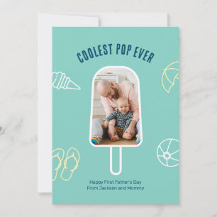 First Father's Day Custom Photo Funny Cool Dad Holiday Card