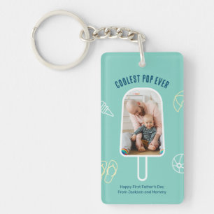 First Father's Day Custom Photo Funny Cool Dad Key Ring