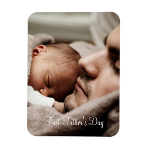 First Father's Day Custom Photo Magnet