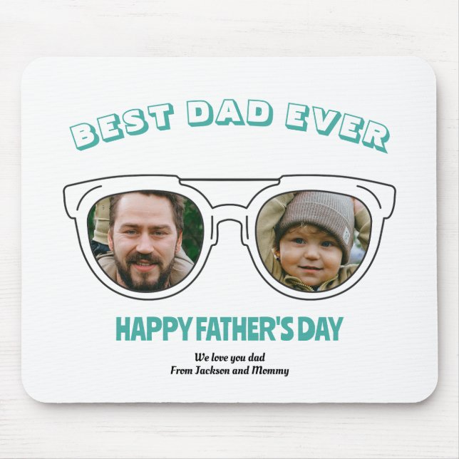 First Father's Day Dad Custom Photo Cool Summer Mouse Pad (Front)