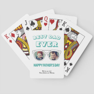 First Father's Day Dad Custom Photo Cool Summer Playing Cards