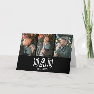 First Father's Day - Dad Est. Custom Year 3 Photo Card