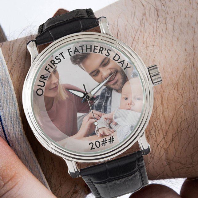 First Fathers Day Editable Year Custom Photo Watch (Creator Uploaded)