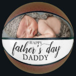 First Fathers Day From New Baby Photo Basketball<br><div class="desc">Present dad with his first Father's Day custom photo basketball from his newborn baby. Add your own photo of baby boy or girl. A unique Father's Day gift.</div>