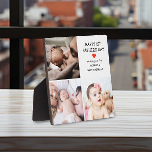 First Father's Day Gift Cute Photo Collage Plaque