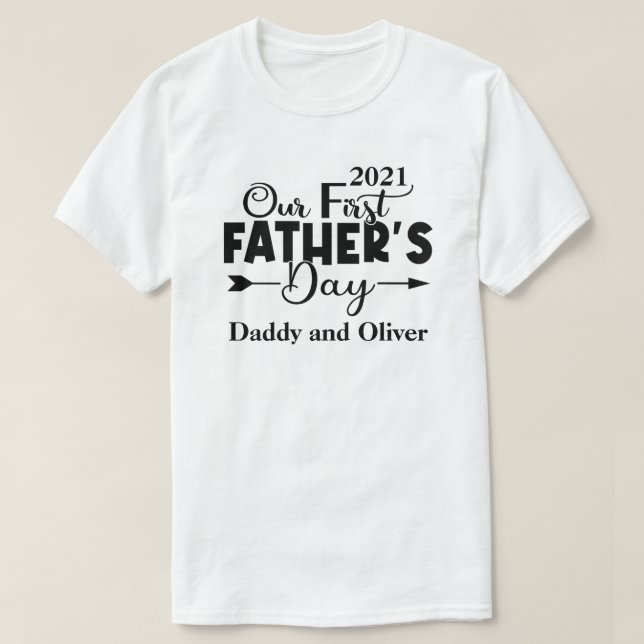 First Father's Day Men's White T-Shirt (Design Front)