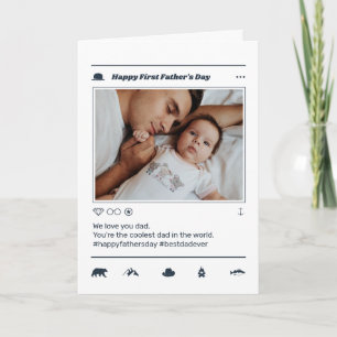 First Father's Day Modern Dad Instagram Post Photo Holiday Card