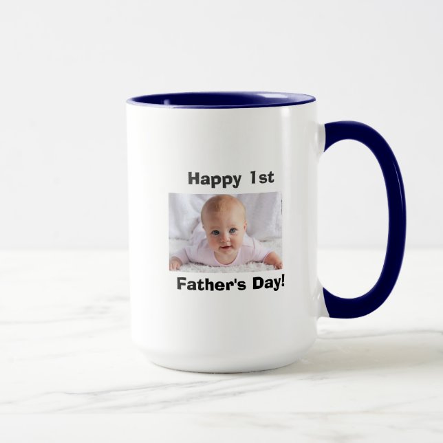 First Father's Day Mug with Custom Photo (Right)