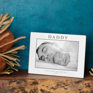First Father's Day Muted Gray Personalized Plaque