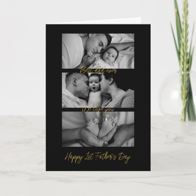 First Father's Day New Dad Mum Baby Custom Photo Holiday Card (Front)