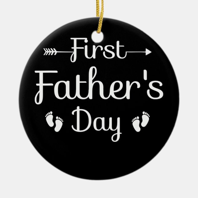 First Father's Day Personalised 1st Fathers Day Ceramic Ornament (Front)