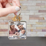 First Fathers Day Photo Best Dad Ever Keychain<br><div class="desc">First Fathers Day photo keychain for the Best Dad Ever. You can add your favourite photo (which is displayed in square / instagram format) and you can also edit all of the wording, if you wish. It currently reads "happy 1st father's day .. best dad ever" which you can keep...</div>