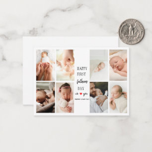 First Father's Day Photo Collage   Card for Dad