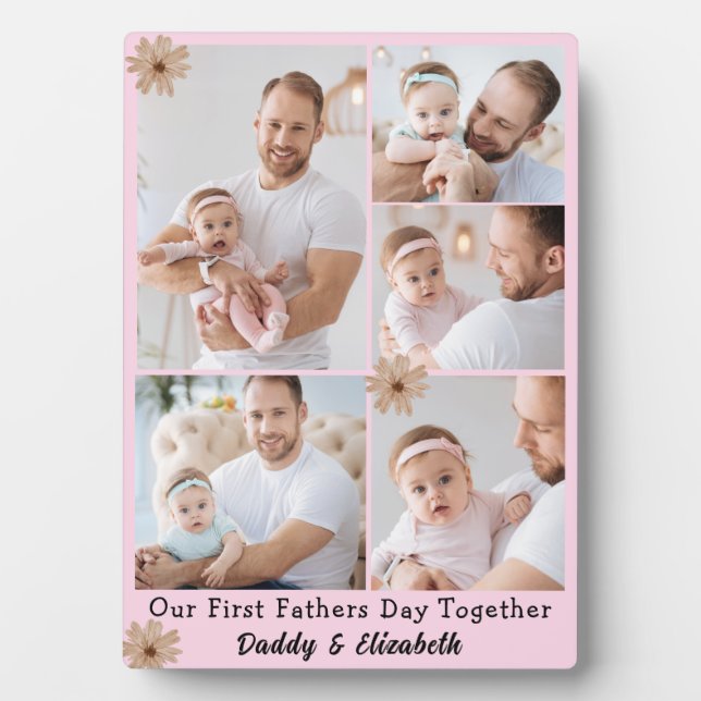 First Fathers day photo collage Plaque (Front)