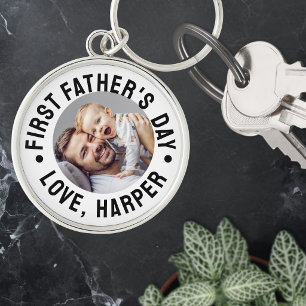 First Father's Day Photo Key Ring