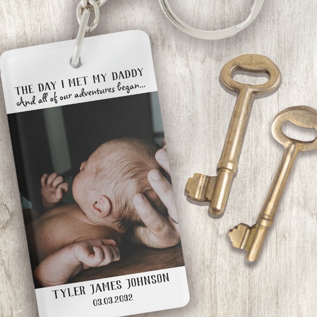 First Father's Day Photo Keychain (Creator Uploaded)