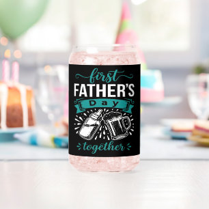 First Father's Day Together Can Glass