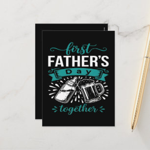 First Father's Day Together Holiday Postcard