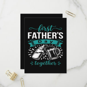 First Father's Day Together Invitation Postcard