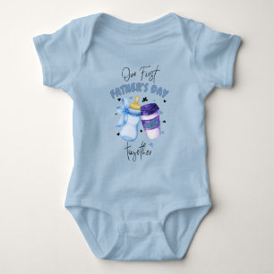 First Father's Day Together Matching outfit / Blue Baby Bodysuit