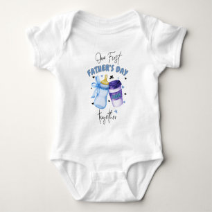 First Father's Day Together Matching outfit / Blue Baby Bodysuit