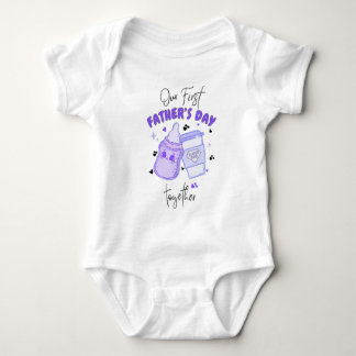 First Father's Day Together Matching outfit/Purple Baby Bodysuit